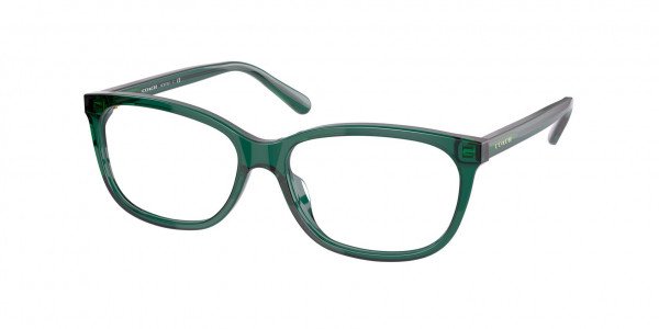 Coach HC6139U Eyeglasses, 5661 TRANSPARENT EMERALD GREEN (GREEN)
