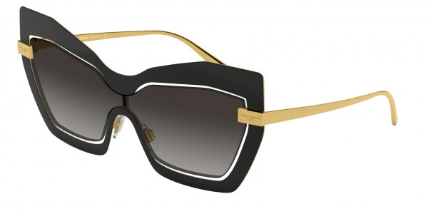 Dolce & Gabbana DG2224 Sunglasses, 12688G GOLD/BLACK (BLACK)