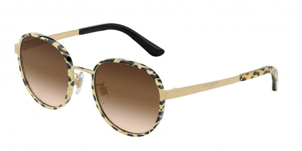 Dolce & Gabbana DG2227J Sunglasses, 02/13 LEO GLITTER GOLD (MULTI)