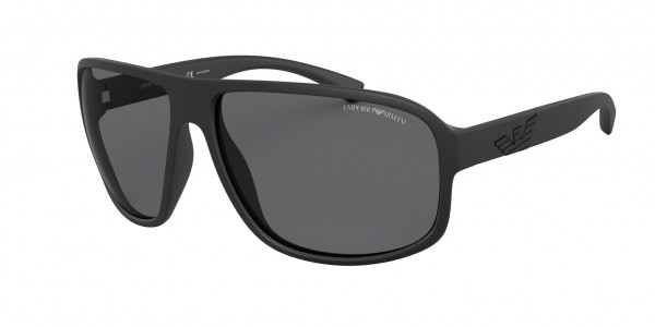 Emporio Armani EA4130 Sunglasses, 504281 MATTE BLACK POLAR GREY (BLACK)