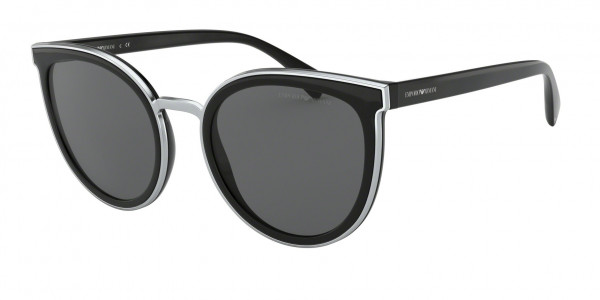 Emporio Armani EA4135 Sunglasses, 501787 SHINY BLACK GREY (BLACK)