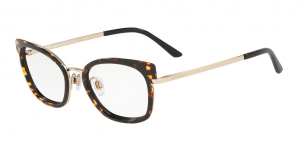 Giorgio Armani AR5094 Eyeglasses, 3013 TOP HAVANA BLACK/PALE GOLD (BLACK)