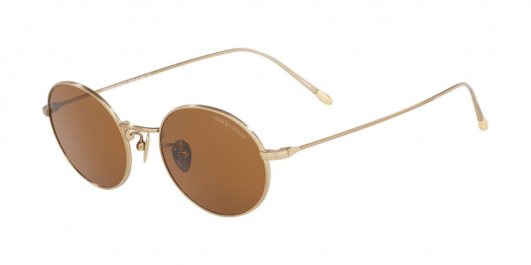 Giorgio Armani AR5097ST Sunglasses, 328133 BRUSHED SOFT GOLD BROWN (GOLD)