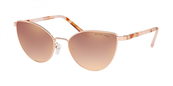 Michael Kors MK1052 ARROWHEAD Sunglasses, 11086F ARROWHEAD ROSE GOLD ROSE FLASH (GOLD)