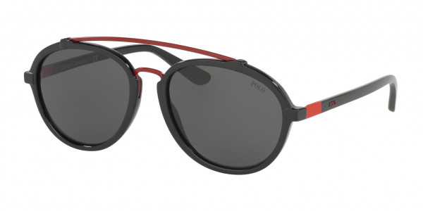 Polo PH4154 Sunglasses, 500187 SHINY BLACK DARK GREY (SHINY BLACK)