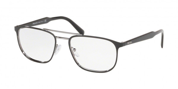 Prada PR 54XV CONCEPTUAL Eyeglasses, YDC1O1 CONCEPTUAL TOP BLACK ON GUNMET (BLACK)