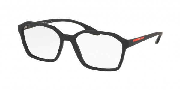 Prada Linea Rossa PS 02MV ACTIVE Eyeglasses, DG01O1 ACTIVE BLACK RUBBER (BLACK)