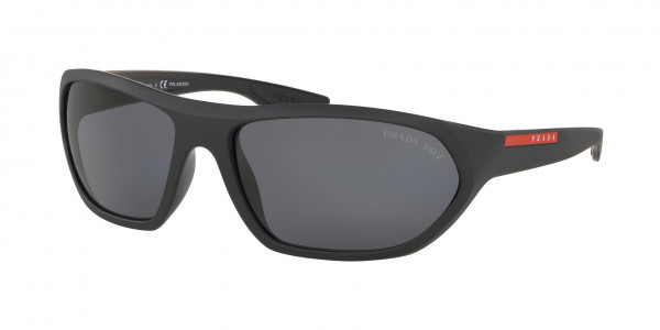 Prada Linea Rossa PS 18US ACTIVE Sunglasses, 1BO5Z1 ACTIVE MATTE BLACK/BLACK POLAR (BLACK)