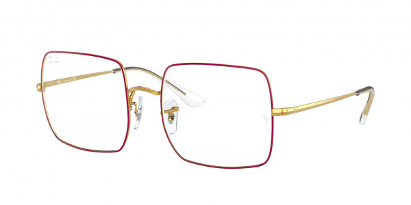 Ray-Ban Optical RX1971V SQUARE Eyeglasses, 3106 SQUARE SHINY LEGEND GOLD ON TO (RED)