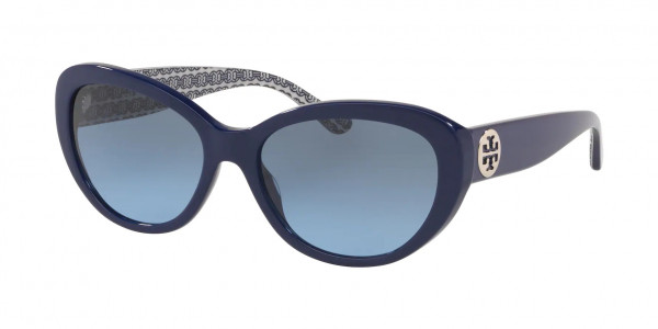 Tory Burch TY7136 Sunglasses, 18148F NAVY GREY BLUE GRADIENT (BLUE)