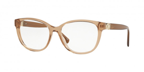 Versace VE3273 Eyeglasses, 5304 TRANSPARENT BROWN (BROWN)