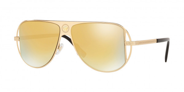 Versace VE2212 Sunglasses, 10027P GOLD BROWN MIRROR GOLD (GOLD)