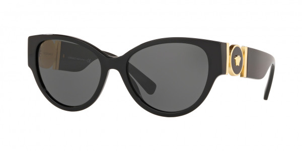 Versace VE4368A Sunglasses, GB1/87 BLACK (BLACK)