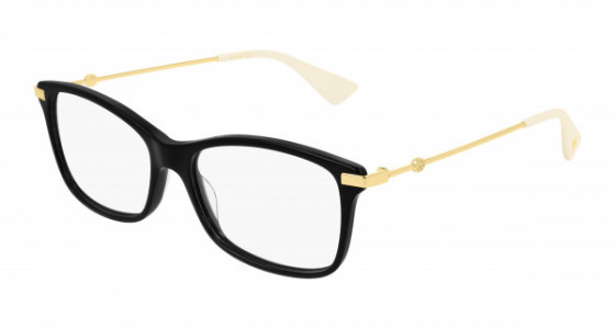 Gucci GG0513O Eyeglasses, 002 - HAVANA with GOLD temples and TRANSPARENT lenses