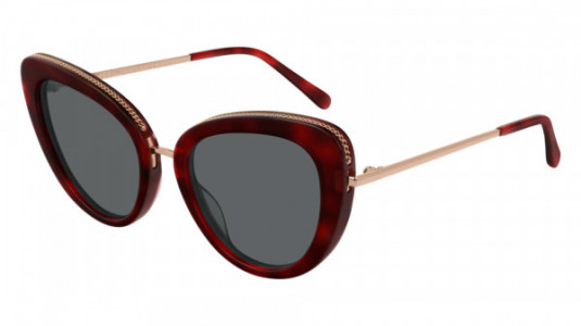 Stella McCartney SC0189S Sunglasses, 003 - HAVANA with GOLD temples and SMOKE lenses