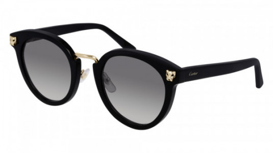 Cartier CT0142S Sunglasses, 001 - BLACK with GREY lenses