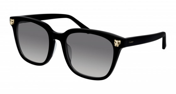 Cartier CT0143SA Sunglasses, 001 - BLACK with GREY lenses