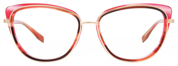 Paradox P5062 Eyeglasses, 030 - Red Marbled & Gold & Brown Marbled