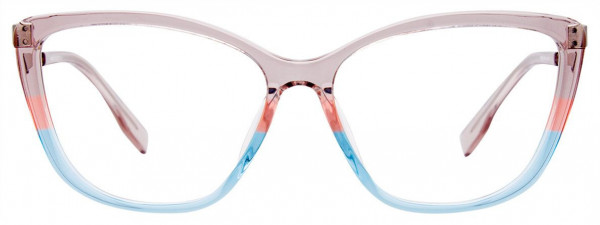 Paradox P5059 Eyeglasses, 010 - Crystal Light Pinkish Brown & Salmon & Turquoise