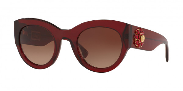 Versace VE4353BM Sunglasses, 531713 TRANSPARENT RED (RED)