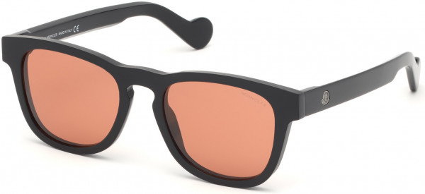 Moncler ML0098 Sunglasses, 01E - Shiny Black/ Ruby Red Lenses