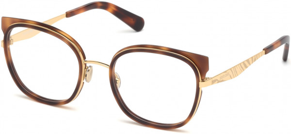Roberto Cavalli RC5093 Eyeglasses, 052 - Shiny Havana, Shiny Pink Gold, Shiny Pink Gold W. Zebra Print