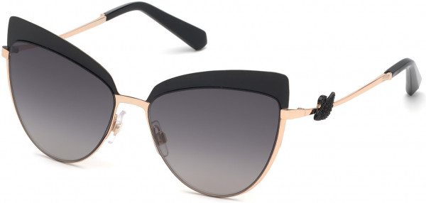 Swarovski SK0220 Sunglasses, 05B - Black/other / Gradient Smoke Lenses