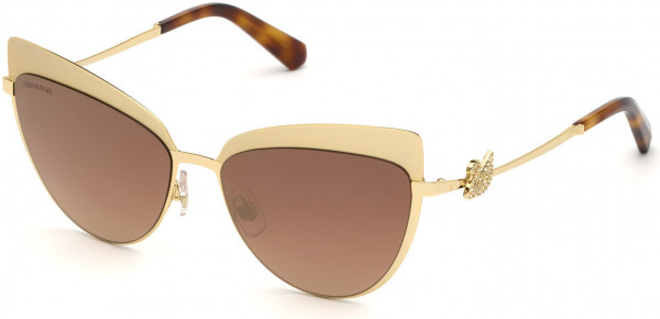 Swarovski SK0220 Sunglasses, 32G - Gold / Brown Mirror Lenses