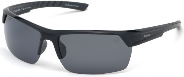 Timberland TB9193 Sunglasses, 01D - Matte Black Front & Temples With Gray Rubber, Smoke Lenses