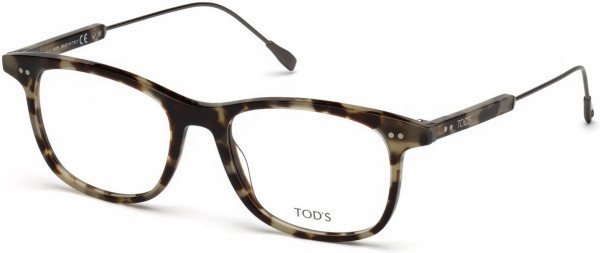 Tod's TO5189 Eyeglasses, 056 - Shiny Tortoise, Shiny Dark Ruthenium