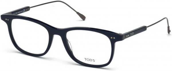 Tod's TO5189 Eyeglasses, 090 - Shiny Blue, Shiny Dark Ruthenium