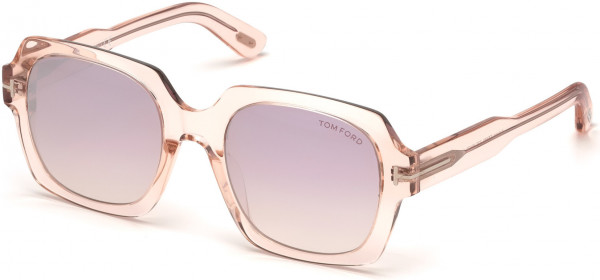 Tom Ford FT0660 Autumn Sunglasses, 72Z - Shiny Transparent Pink/ Gradient Wine Pearlized Lenses