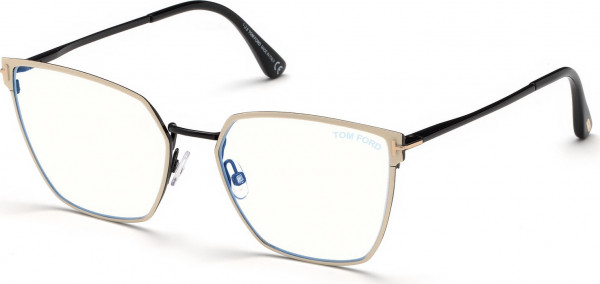 Tom Ford FT5574-B Eyeglasses, 021 - Shiny White / Shiny Black