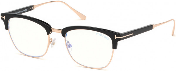 Tom Ford FT5590-F-B Eyeglasses, 001 - Shiny Black / Shiny Rose Gold