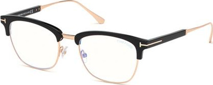 Tom Ford FT5590-F-B Eyeglasses, 001 - Shiny Black / Shiny Rose Gold