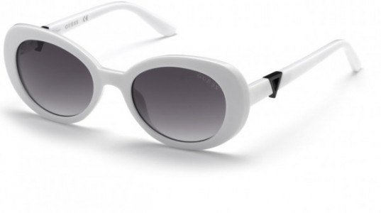 Guess GU7632 Sunglasses, 21B - White / Gradient Smoke