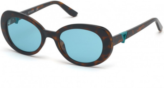 Guess GU7632 Sunglasses, 52V - Dark Havana / Blue