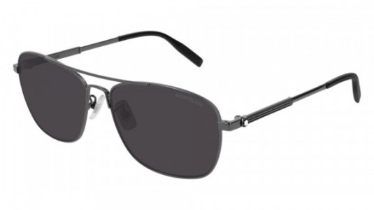 Montblanc MB0026S Sunglasses, 006 - RUTHENIUM with GREY lenses
