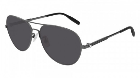 Montblanc MB0027S Sunglasses, 006 - RUTHENIUM with GREY lenses
