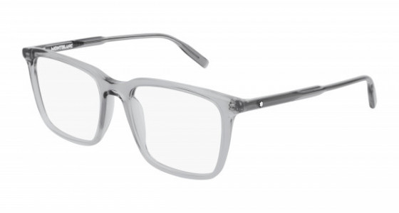 Montblanc MB0011O Eyeglasses, 008 - GREY with TRANSPARENT lenses