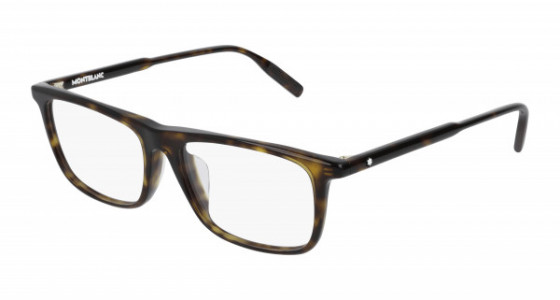 Montblanc MB0012OA Eyeglasses, 002 - HAVANA with TRANSPARENT lenses