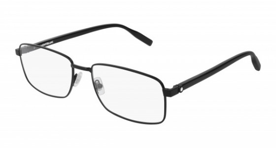 Montblanc MB0016O Eyeglasses, 004 - BLACK with TRANSPARENT lenses