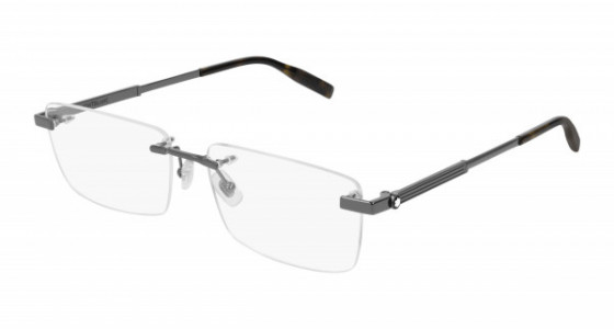 Montblanc MB0030O Eyeglasses, 006 - GUNMETAL with TRANSPARENT lenses