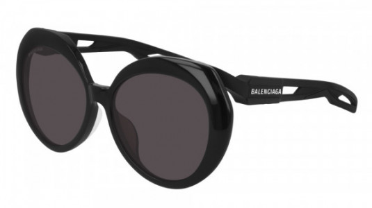 Balenciaga BB0024SA Sunglasses, 004 - BLACK with GREY lenses