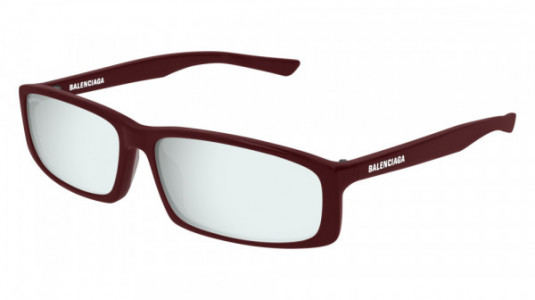 Balenciaga BB0008S Sunglasses, 005 - RED with SILVER lenses