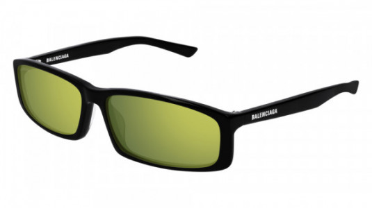 Balenciaga BB0008S Sunglasses, 006 - BLACK with YELLOW lenses