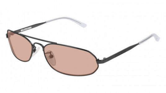 Balenciaga BB0010S Sunglasses, 003 - GREY with BROWN lenses