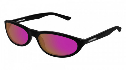 Balenciaga BB0007S Sunglasses, 003 - BLACK with VIOLET lenses