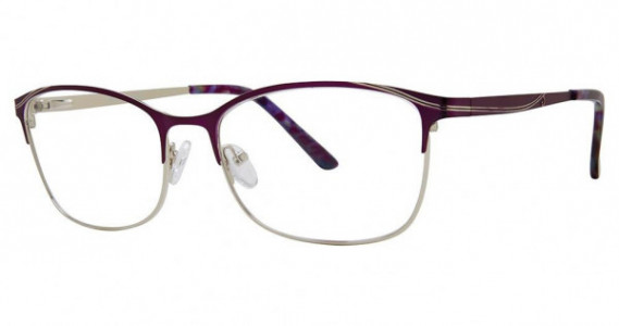 Genevieve Compelling Eyeglasses, matte plum/silver
