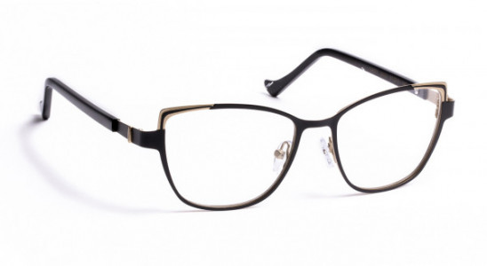 VOLTE FACE LADY Eyeglasses, SATIN BLACK/SHINY GOLD (0055)